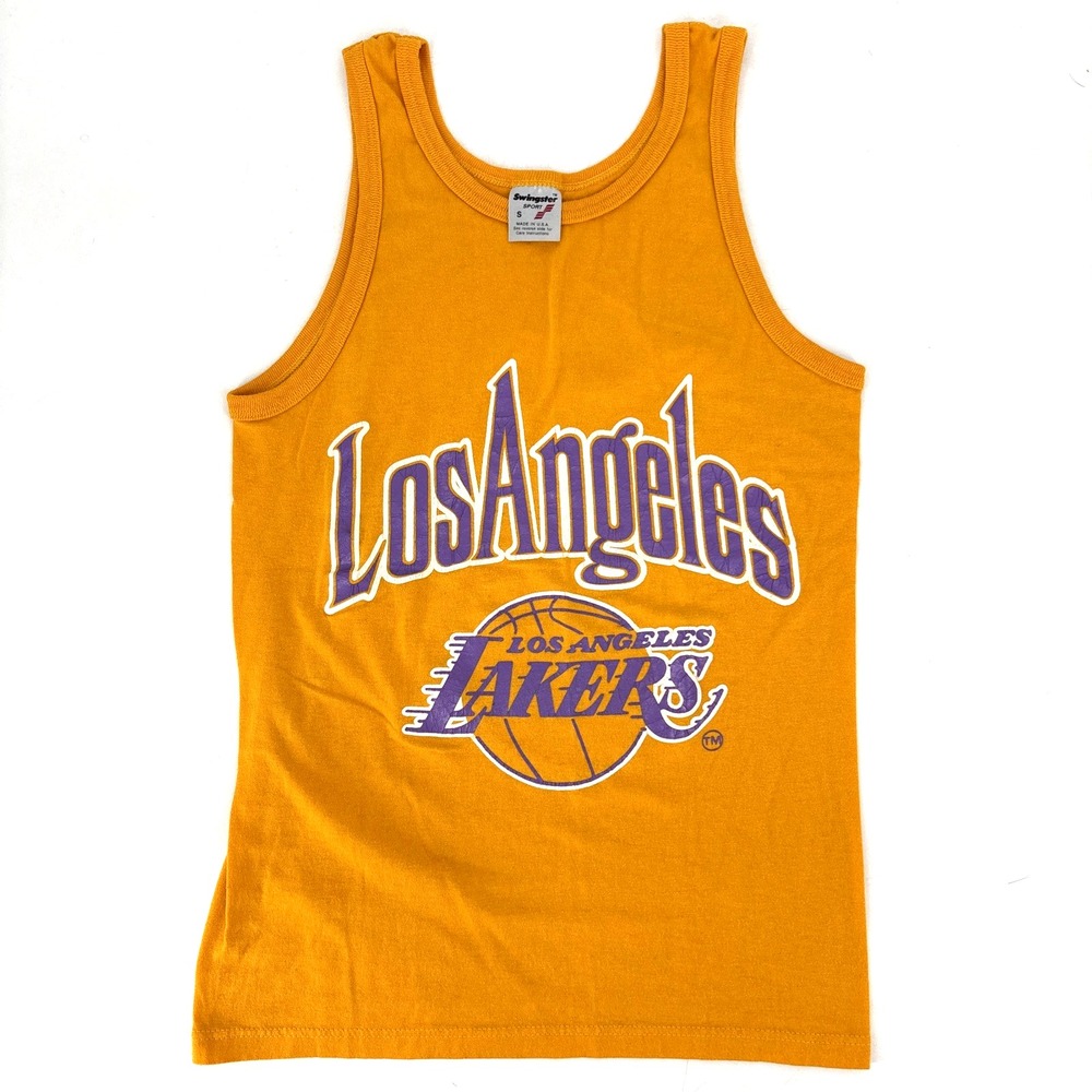 Vintage 80s Los Angeles Lakers Tank Top NBA T Shirt Small Made In USA Vintage